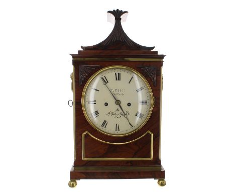 English rosewood double fusee bracket clock,&nbsp;the movement back plate singed Thwaites &amp; Reed, Clerkenwell, London, wi