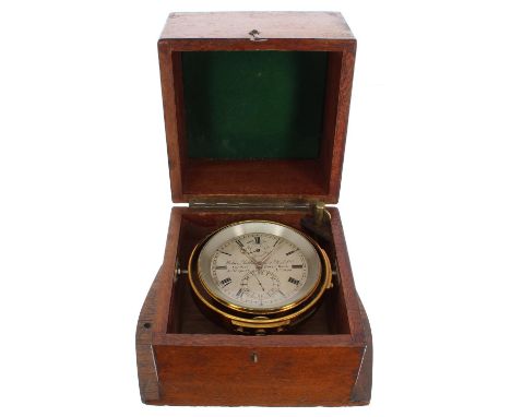 Two day marine chronometer, the 3.75" silvered dial inscribed Wilson Gillie, Bruce &amp; Sons Ltd.., Cardiff, Barry Dock &amp