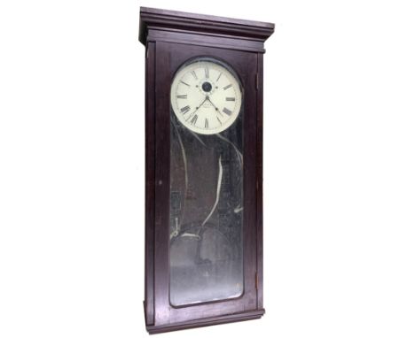 Large electric time recorder clock, the 14" cream dial signed E. Howard &amp; Co. Boston, with subsidiary seconds dial, withi
