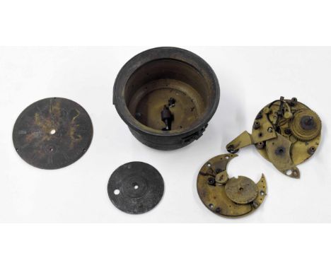 Joseph Sewill old incomplete marine chronometer in need of rebuilding, the 3.75" brass dial signed Joseph Sewill, Castle St, 