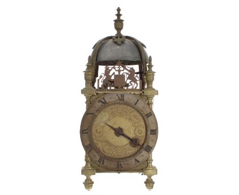 Fine Hook and spike verge lantern clock signed Edward Webb (Snr) (fl. 1660's- 1694), Chewstocke (sic) above and below the cha