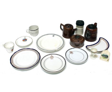 Quantity of 'GWR' and other railway ceramic dinner and tea wares comprising: 'GWR' Swindon cups, saucer and side plate trio,&
