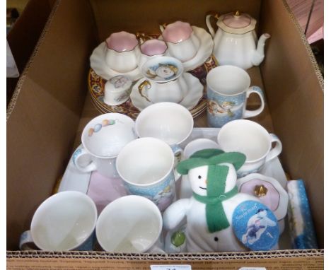 A Royal Doulton "The Snowman" gift collection, mugs, eggcup, trinket box, Bueslem tea service, collector plates. 