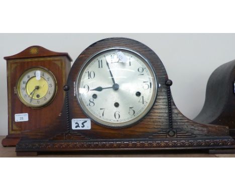 A Westminster chime mantle clock together with a inlaid mantle clock (2)