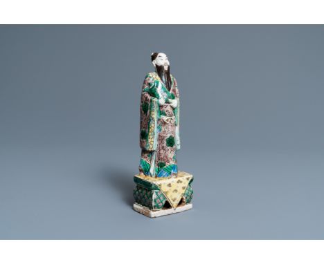 Full title: A Chinese verte biscuit figure of Zhongli Quan, KangxiDescription:H.: 21,5 cmThe absence of a condition report do