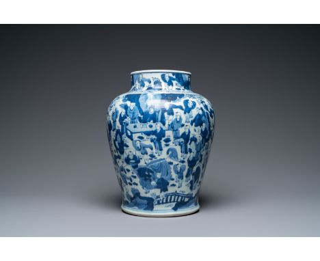 Full title: A Chinese blue and white '100 boys' vase, KangxiDescription:H.: 33 cmThe absence of a condition report does not i