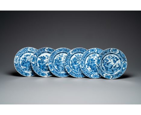 Full title: Six Chinese blue and white dishes, KangxiDescription:Dia.: 27,5 cmThe absence of a condition report does not impl