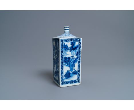 Full title: A Chinese blue and white square flask, Transitional periodDescription:H.: 30,5 cmÊ Provenance: An important Dutch