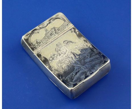 A 19th century Russian 84 zolotnik parcel gilt silver and niello snuff box, 3in. A 19th century Russian 84 zolotnik parcel gi
