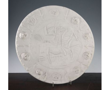 Pablo Picasso. A large Madoura 'Faune Cavalier' pottery dish, c.1956, 42cm Pablo Picasso. A large Madoura 'Faune Cavalier' po