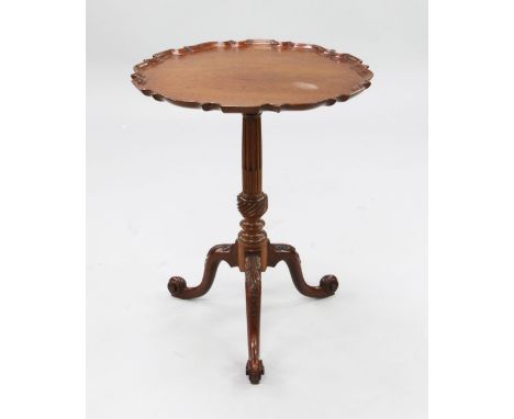 A Georgian style mahogany tripod wine table, by William Tillman, W.1ft 9in. A Georgian style mahogany tripod wine table, by W