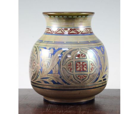 A Pilkington's Royal Lancastrian lustre vase, by Richard Joyce, 1920's, 18.5cm A Pilkington's Royal Lancastrian lustre vase, 