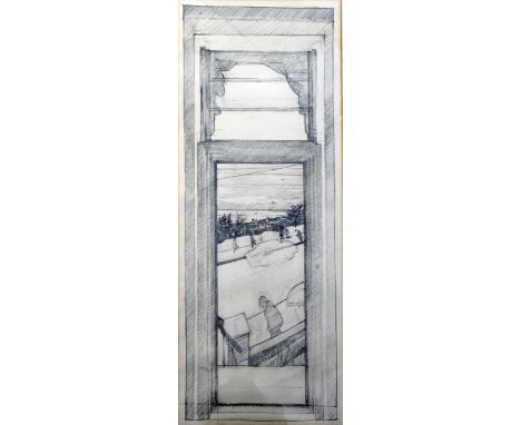 John Wonnacott (b.1940) 'Estuary window sketch', 26 x 10in. John Wonnacott (b.1940)pencil on paper,'Estuary window sketch',Ma