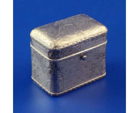 A late 19th/early 20th French engine turned silver snuff box, 2.25in. A late 19th/early 20th French engine turned silver snuf