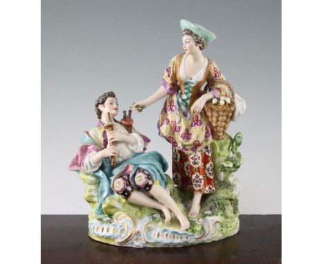 A Samson of Paris group of a couple, late 19th / early 20th century, 30.5cm A Samson of Paris group of a couple, late 19th / 