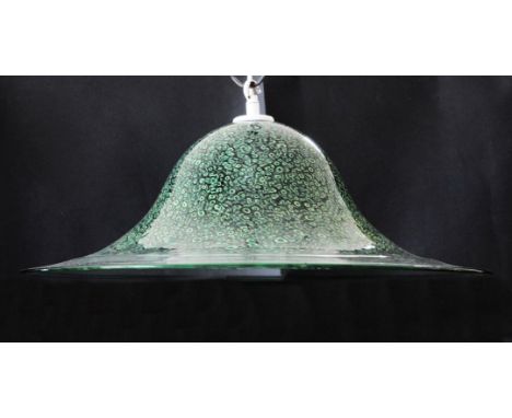 A 20th century Italian glass dome shape light fitting, W.22.5in. A 20th century Italian glass dome shape light fitting, with 