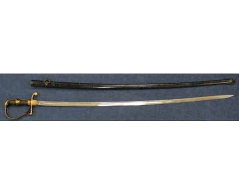 A German Third Reich officer's sword by Carl Eickhorn, overall incl. scabbard 39.25in. A German Third Reich officer's sword b