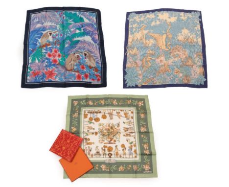 Hermès ''Les Jardiniers du Roy'' Silk Scarf, Designed by Maurice Tranchant, printed centrally with a large arrangement of flo