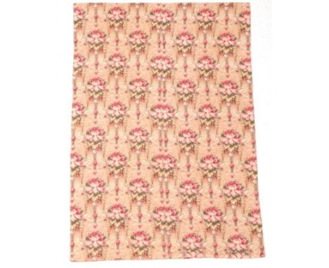 Early 20th Century French Wholecloth Quilt, with floral printed cotton design, with brushed cotton striped reverse, machine q