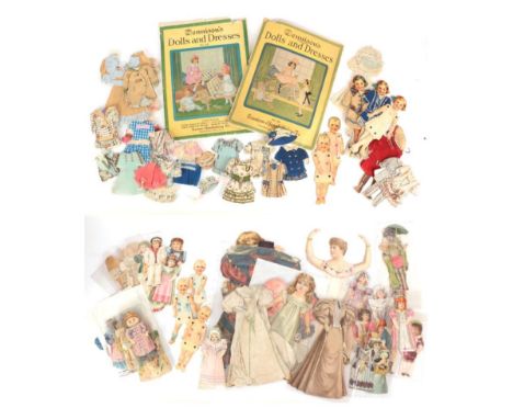 Assorted Early 20th Century Printed Card Dolls, with jointed arms and legs including Dennisons, Raphael Tuck, Raphael Tuck Ar