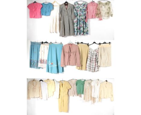 Assorted Circa 1940-60s Ladies Separates and Dresses, including thirteen shirts and tops bearing following labels Elsie White