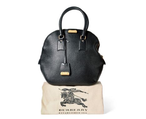 Burberry Black 'Heritage Grain Medium Orchard' Bowling Bag, with twin carry handles, gilt metal fittings, with dust bag and c