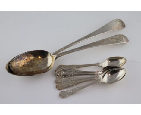 A George III silver serving spoon, Old English pattern, engraved initials to terminal, London 1793, George Wintle, length app