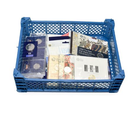 A Large Collection of UK Brilliant Uncirculated Commemorative Coins comprising: 10 x £5: 2005, 2012, 2015, 2017(x3) &amp; 201