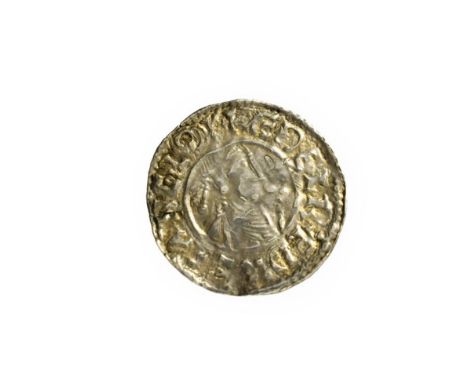 Aethelred II Silver Penny, Second Hand Type, Winchester Mint, BYRHMAER MO PINT; obv. diademed bust right with sceptre, rev. H