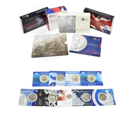 A Collection of Britannia Silver Coins comprising: 13 x £2 (each 1oz fine silver): 2001 - 2008 inclusive, individually card-m