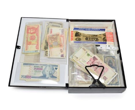 Approximately 250 x Foreign Banknotes, wide range of countries, majority from circulation, together with  Brazil a consecutiv