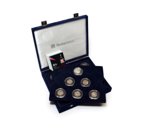 London 2012 Sports Collection, the complete set of 29 x sterling silver 50p coins, issued to commemorate the London 2012 Olym