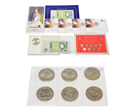 Miscellaneous Lot comprising: 4 x silver £20 coins 2018, Pistrucci reverse, all .999 silver, sealed in Royal Mint cards BU, a