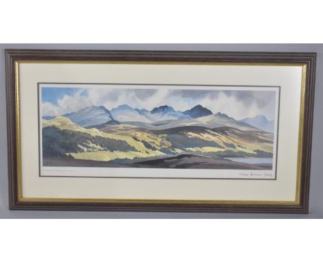 A Framed Graham Buchanan Dunlop Print, The Tarmachan Ridge from Above Kilim, Signed in Pencil, 52x21cm 