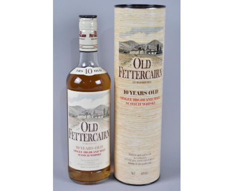 A Single 70cls Bottle of Old Fettercairn 10 Year Old Single Highland Malt Scotch Whisky with Tube 