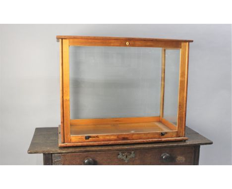 A Vintage Glazed Scientific Instrument Case by Phillip Harris, Birmingham, 72cms Wide and 39.5cms Deep and 57cms High 