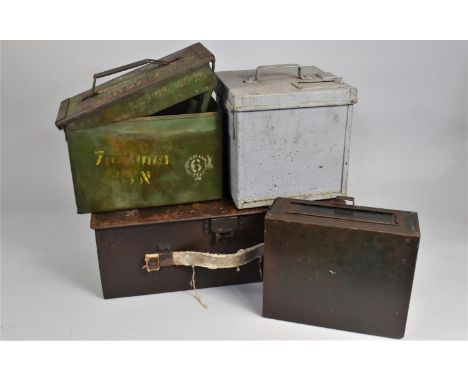 A Collection of Various Vintage Ammunition Boxes to include One with Yellow Stenciling Etc 