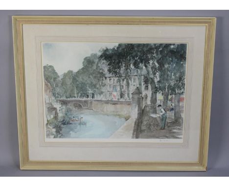 A Large Framed Print After Francis Russell Flint, "My Father Painting at Brantone, France", Signed in Pencil and Blind Stamp,