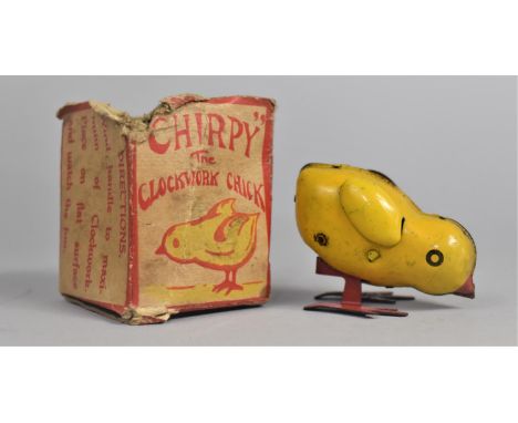 A  Vintage Tinplate Clockwork Toy, Chirpy the Clockwork Chick, Working Order, with Original Box (AF) 