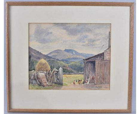 A Framed Watercolour by R. H. Eadie, Clachnaben, Feughside, 29x24cm 