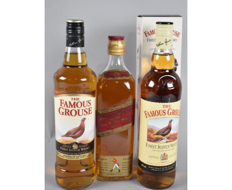 Two 70cl Bottles of Famous Grouse Blended Scotch Whisky and a Single Bottle Johnny Walker Red Label 