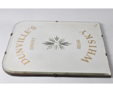 A Vintage Bevel Edged Advertising Mirror for Dunville's Finest Irish Whisky, Starburst Centre, 48.5x41cms 