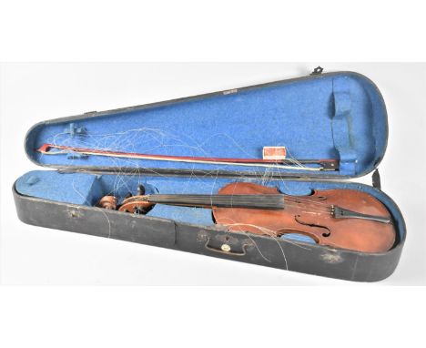 A Vintage Cased Violin and Bow 