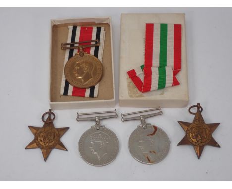 Four: 1939-45 Star; Italy Star; Defence and War Medals (lacking ribbons) to 75733 Captain Peter R. Harrison 1/5th Battalion W