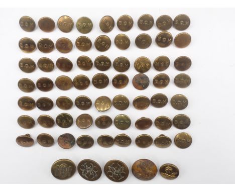 Sixty four small Buckinghamshire Otter Hounds Hunt Buttons, a Hawkstone Otter Hounds Hunt Button by E.A. Armfield &amp; Co. b