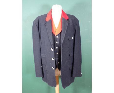 A Border Counties Otter Hounds Uniform, the Coat with all mother of pearl effect engraved buttons present and a Waistcoat wit