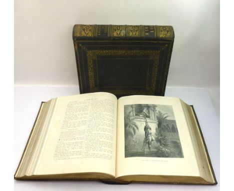 Holy Bible ( inc. Apocrypha ) with illustrations by Gustave Dore, nd. C. 1885. Vols. I & II. Very large folio with textured l