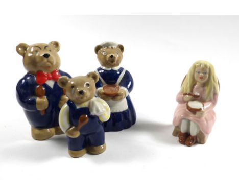 A set of four Wade figures modelled as Goldilocks and the Three Bears, max h. 10 cm