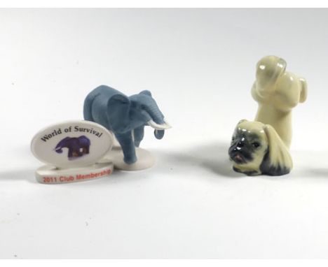 Three Wade Whimsieland 'Blowup' figures and a fair special donkey, each boxed