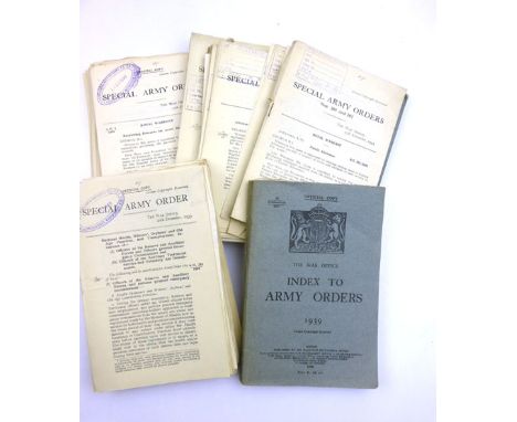 Army Orders :  A collection of WW2 War Office Pamphlets & Leaflets featuring regulations and guidance for various units withi